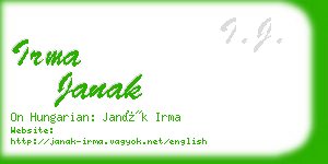 irma janak business card